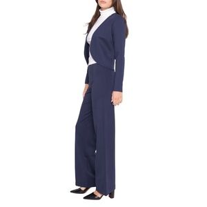 Ripley Rader Navy Blue Knit Bolero Blazer Jacket Large | Minimalist Structured
